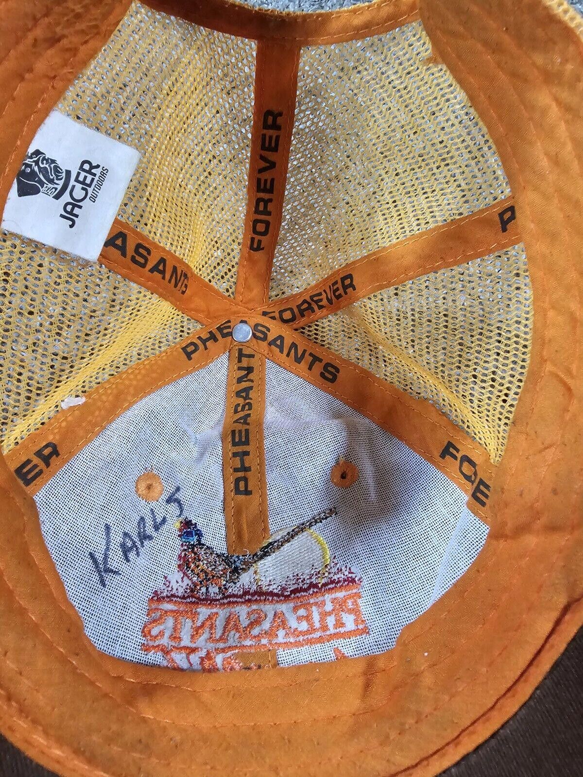 Designer Pheasants Forever Jager Trucker Hat Strapback Orange Brown Size ONE SIZE - 8 Thumbnail