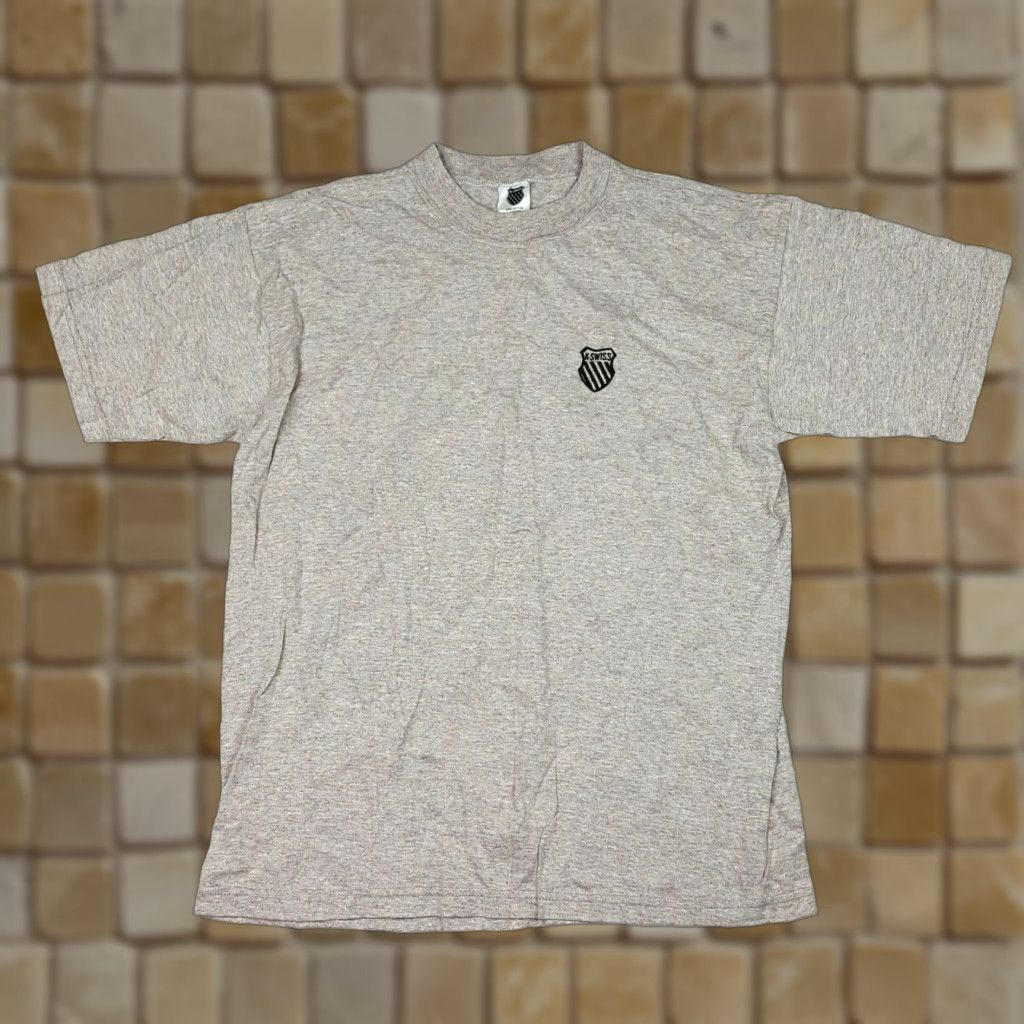 K-Swiss VINTAGE K-Swiss Sports Shirt Men L USA Made Short Sleeve Athletic 90s T Shirt Gray Heather Size US L / EU 52-54 / 3 - 1 Thumbnail