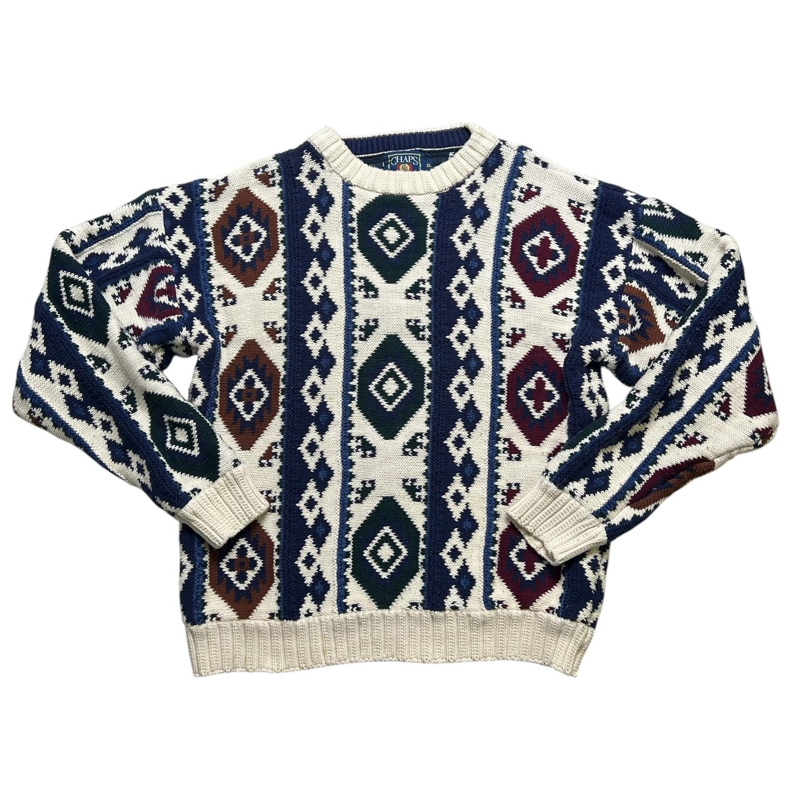 Vintage Chaps Ralph Lauren Aztec Knit Sweater XL