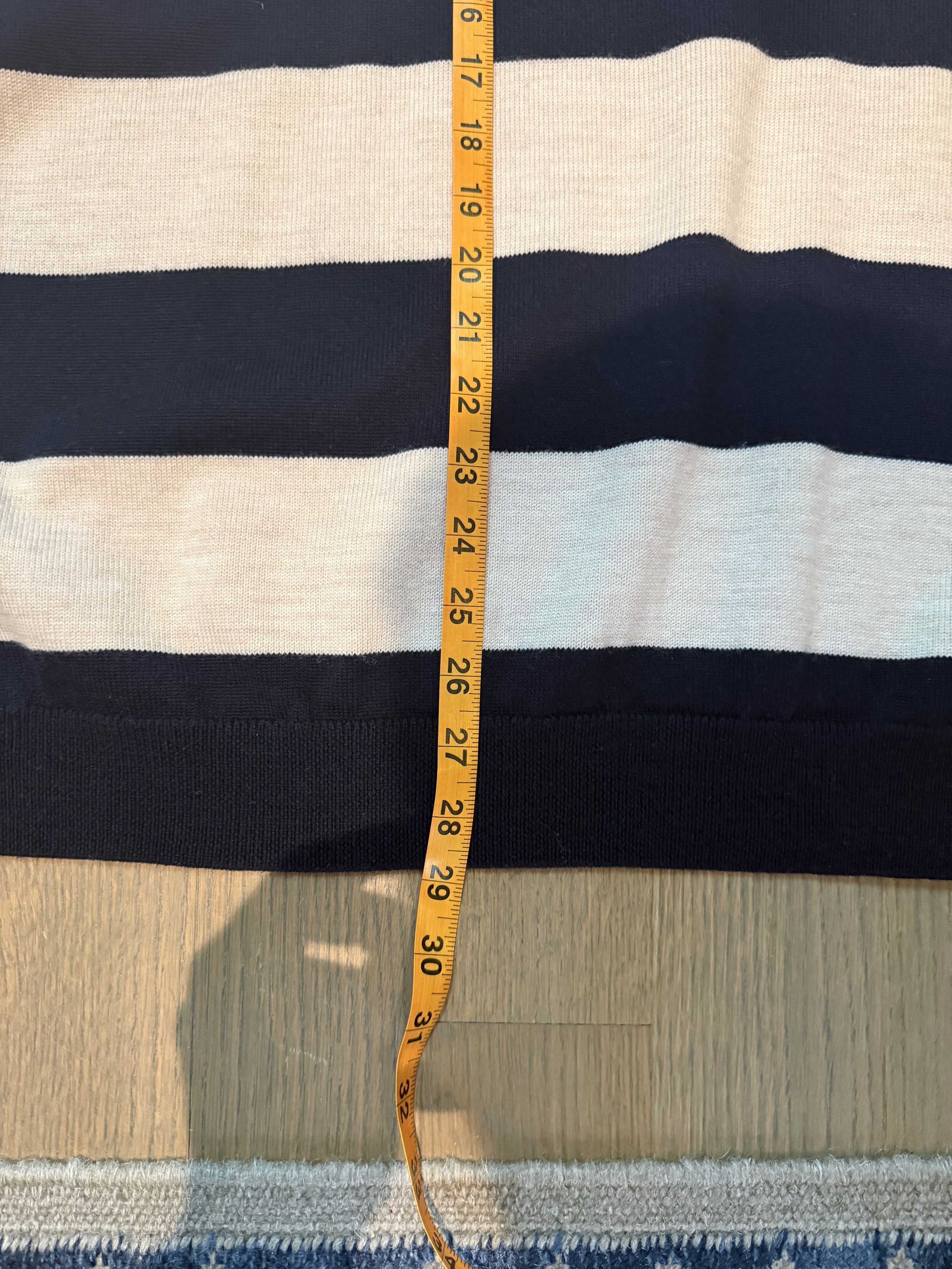 YMC Striped Merino Wool Rugby Shirt Blue/Cream XL Size US XL / EU 56 / 4 - 4 Thumbnail