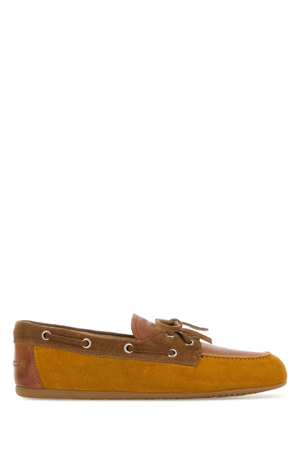 Miu Miu Multicolor Leather And Suede Loafers Size US 8.5 / IT 38.5 - 1 Thumbnail