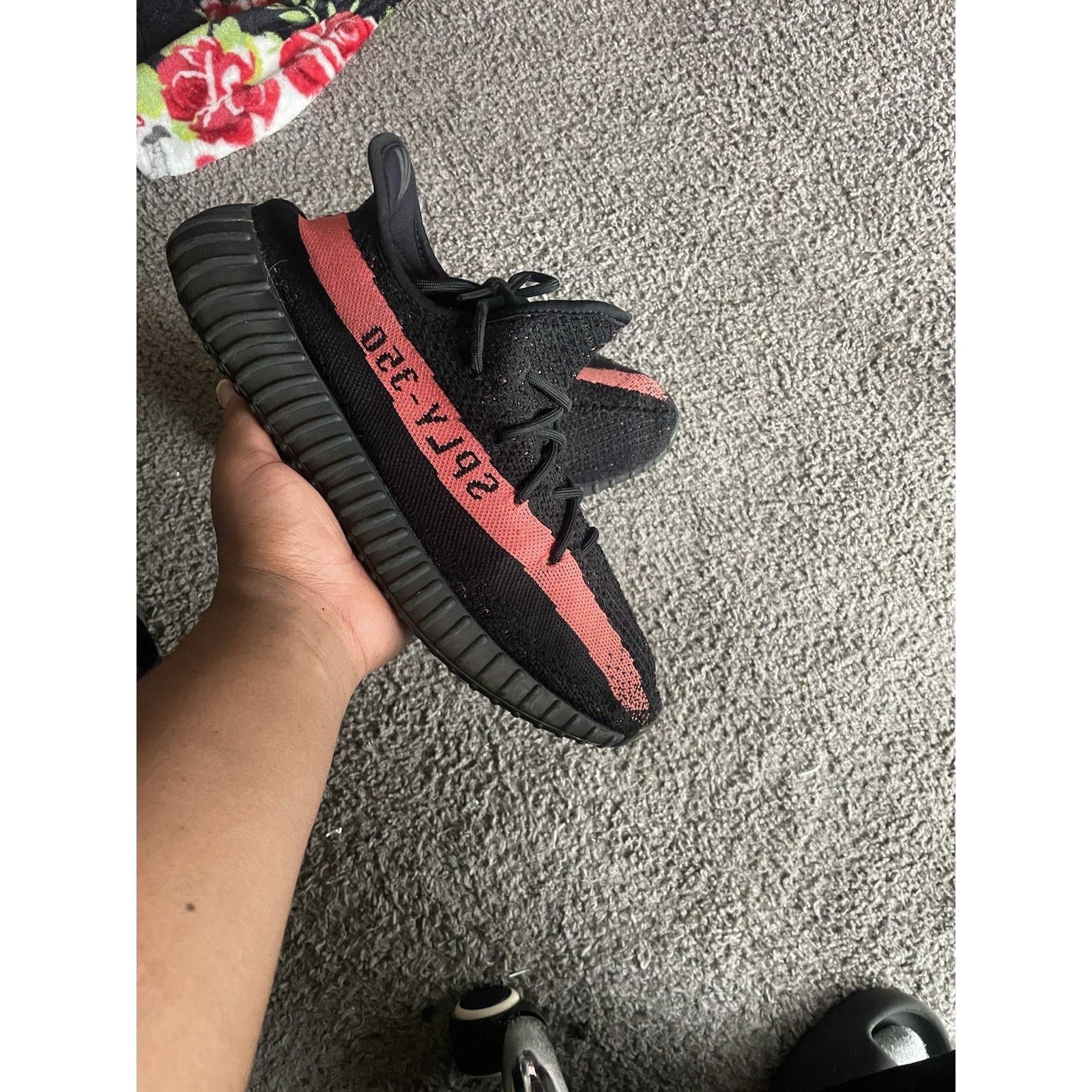 Adidas  Yeezy Adidas Yeezy Boost 350 V2 Low Black Red CP9652 | Grailed