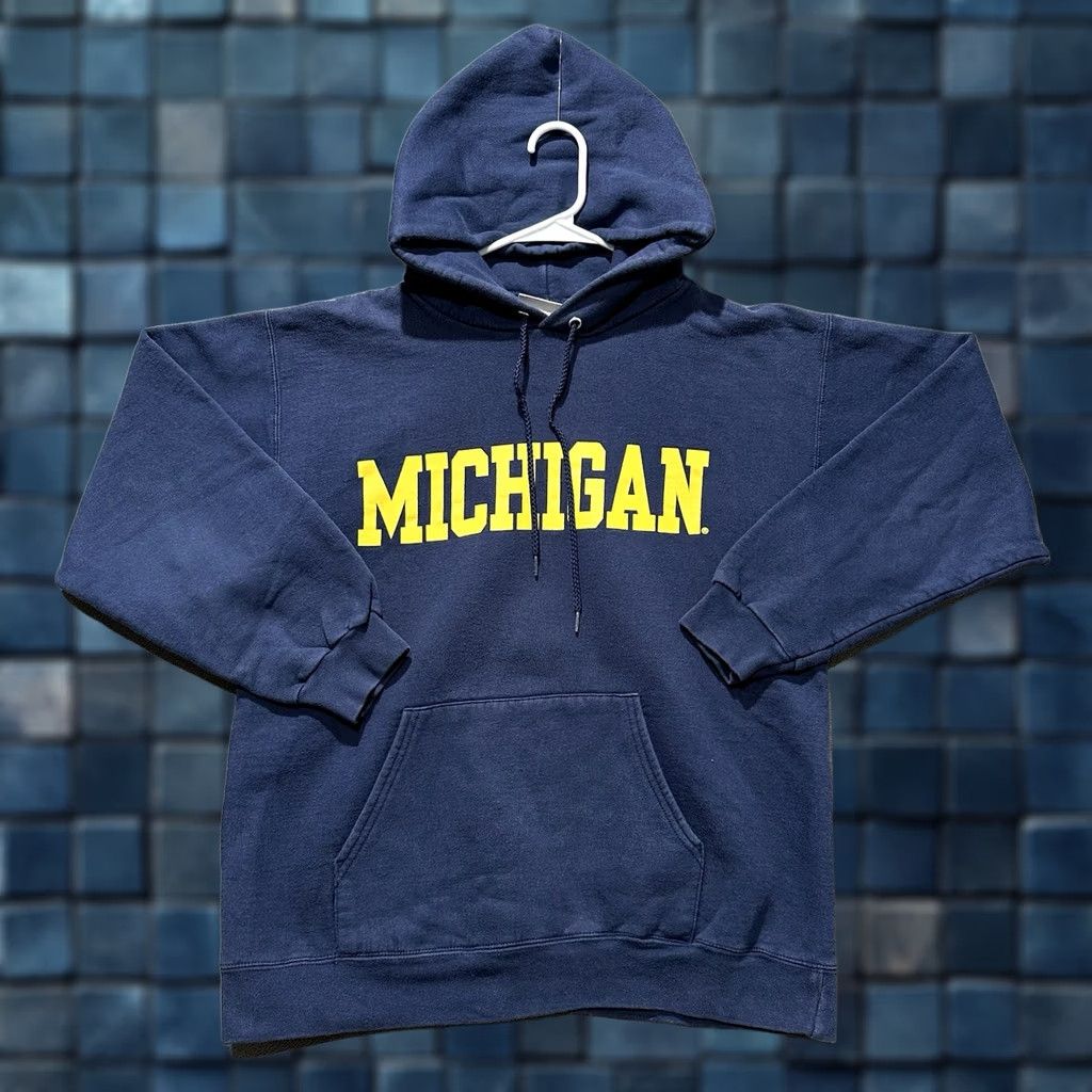 Hanes Vintage Michigan Wolverines Hanes Sweatshirt Mens Small Blue Drawstring 90s EUC Size US S / EU 44-46 / 1 - 1 Thumbnail