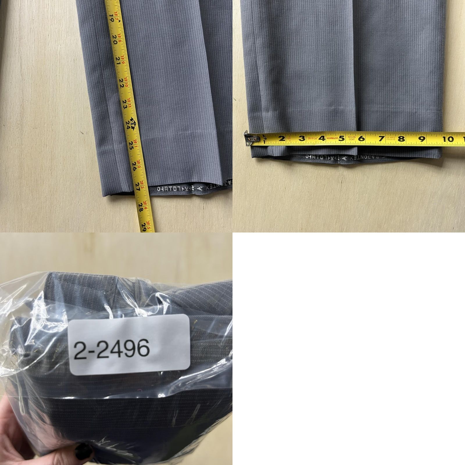 Vintage Vintage Gray Stripe Dress Pants Mens 36x27 Straight Leg Flat Front Workwear Pants Size US 36 / EU 52 - 8 Thumbnail