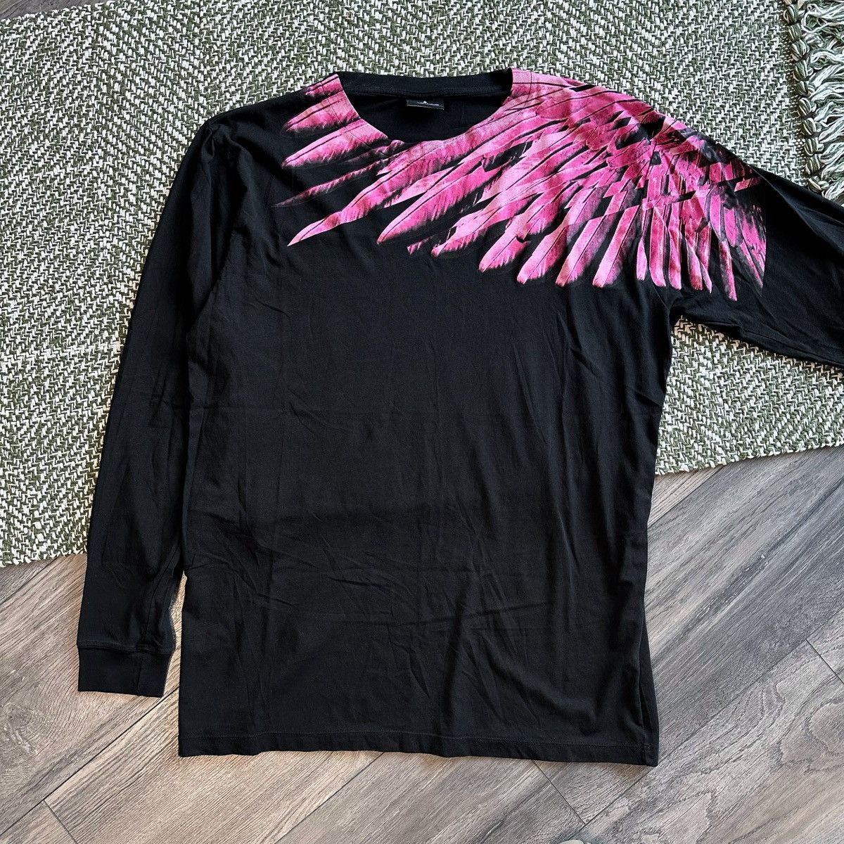 Other Marcelo Burlon Black Long Sleeve with Pink Feather Print Size XL / US 12-14 / IT 48-50 - 2 Thumbnail