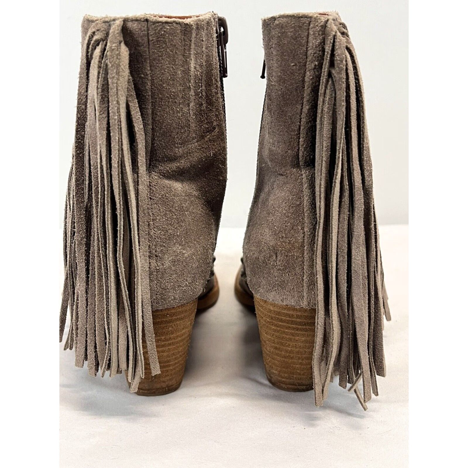 Jeffrey Campbell Jeffrey Campbell Free People Suede Fringe Booties Tan Taupe Sz 5 Womens Size US 5 / IT 35 - 4 Thumbnail