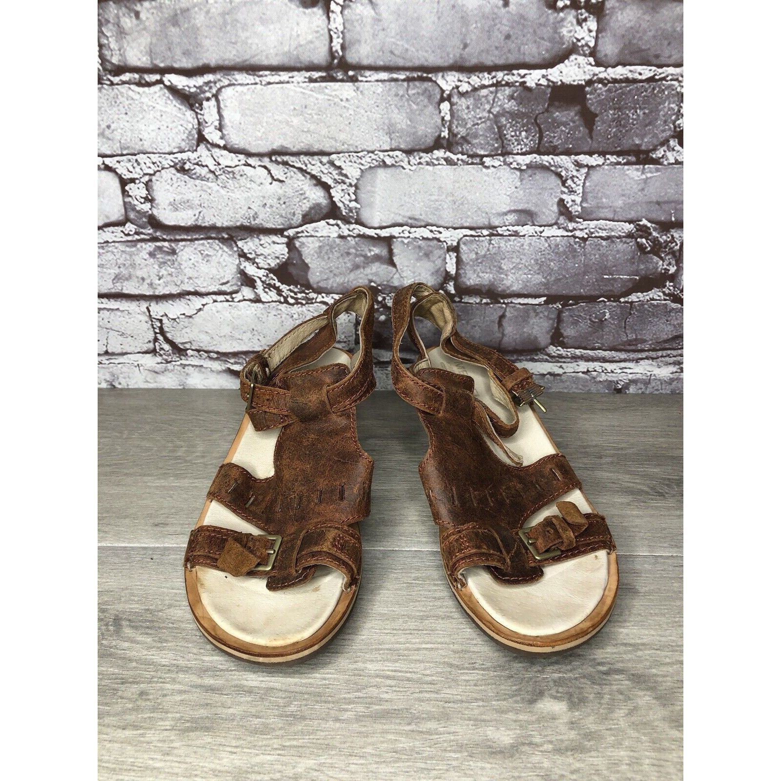 Merrell Merrell Sirah Prairie Brown Leather Wedge AnkleStrap Sandals Size US 7 / IT 37 - 10 Thumbnail