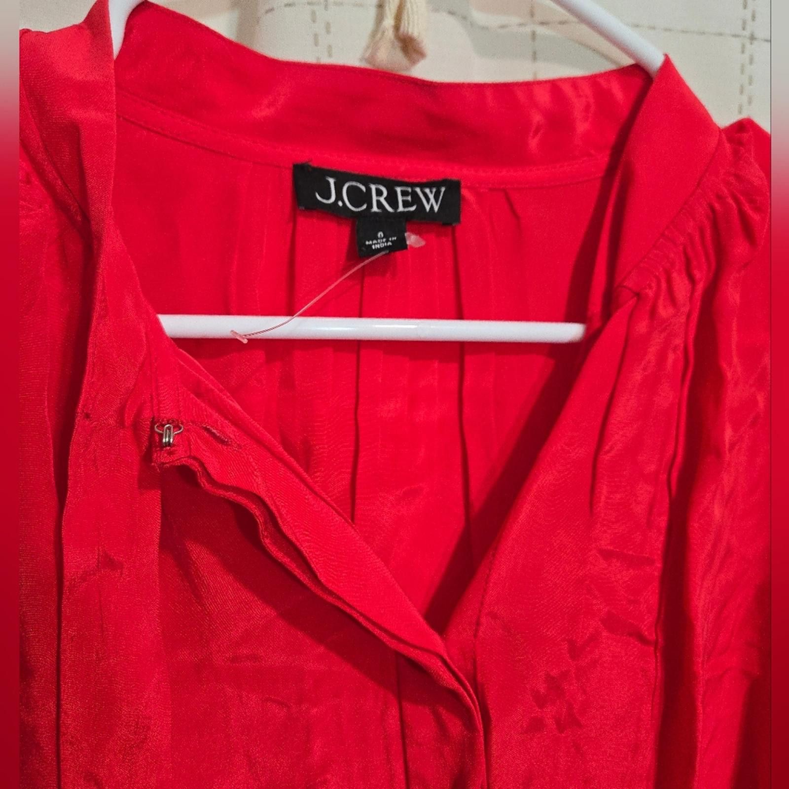 J.Crew J Crew Tie-Neck Top in Crepe de Chine Size S / US 4 / IT 40 - 5 Thumbnail