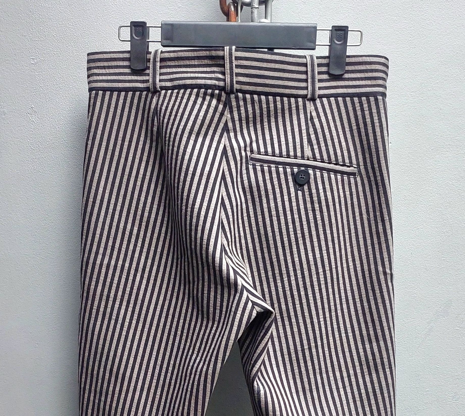 Ann Demeulemeester Ann Demeulemeester Striped Slim Pants with Buttoned Hem Size US 32 / EU 48 - 12 Thumbnail