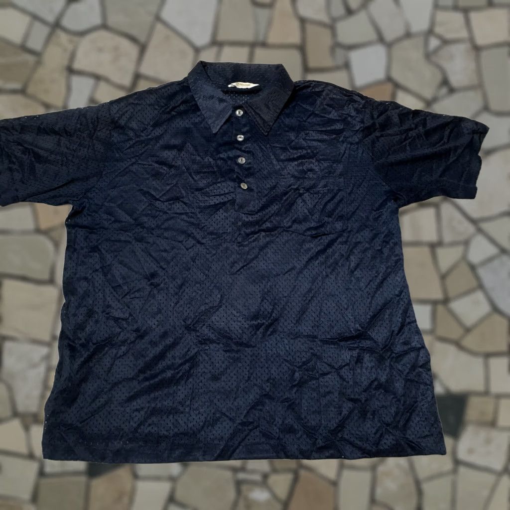 Vintage whang Polo Shirt Mens navy blue L Short Sleeve perforated Casual Golf Size US L / EU 52-54 / 3 - 1 Thumbnail