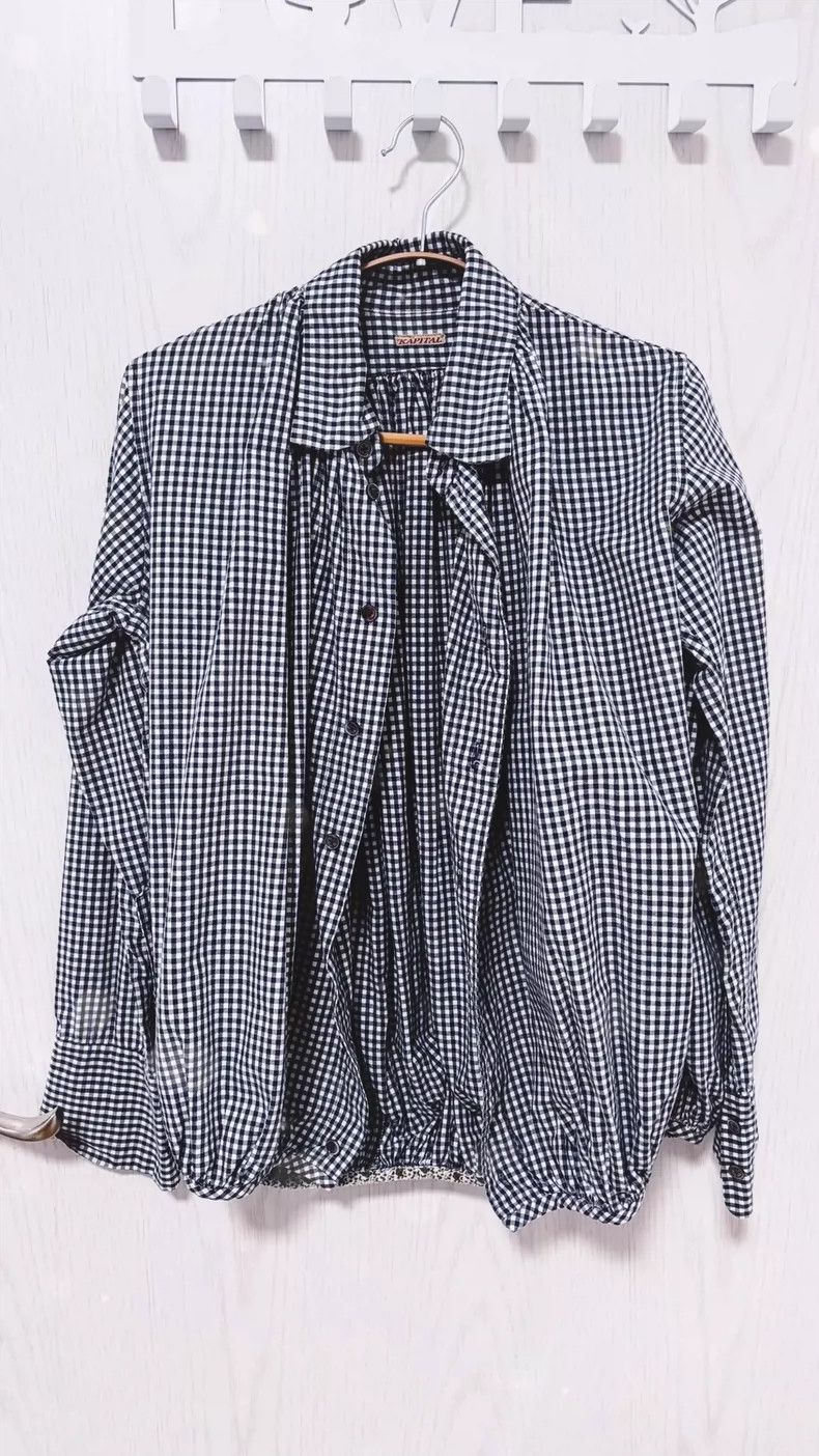 Kapital Classic Checkered Cotton Shirt with Ruffles Size US M / EU 48-50 / 2 - 1 Thumbnail