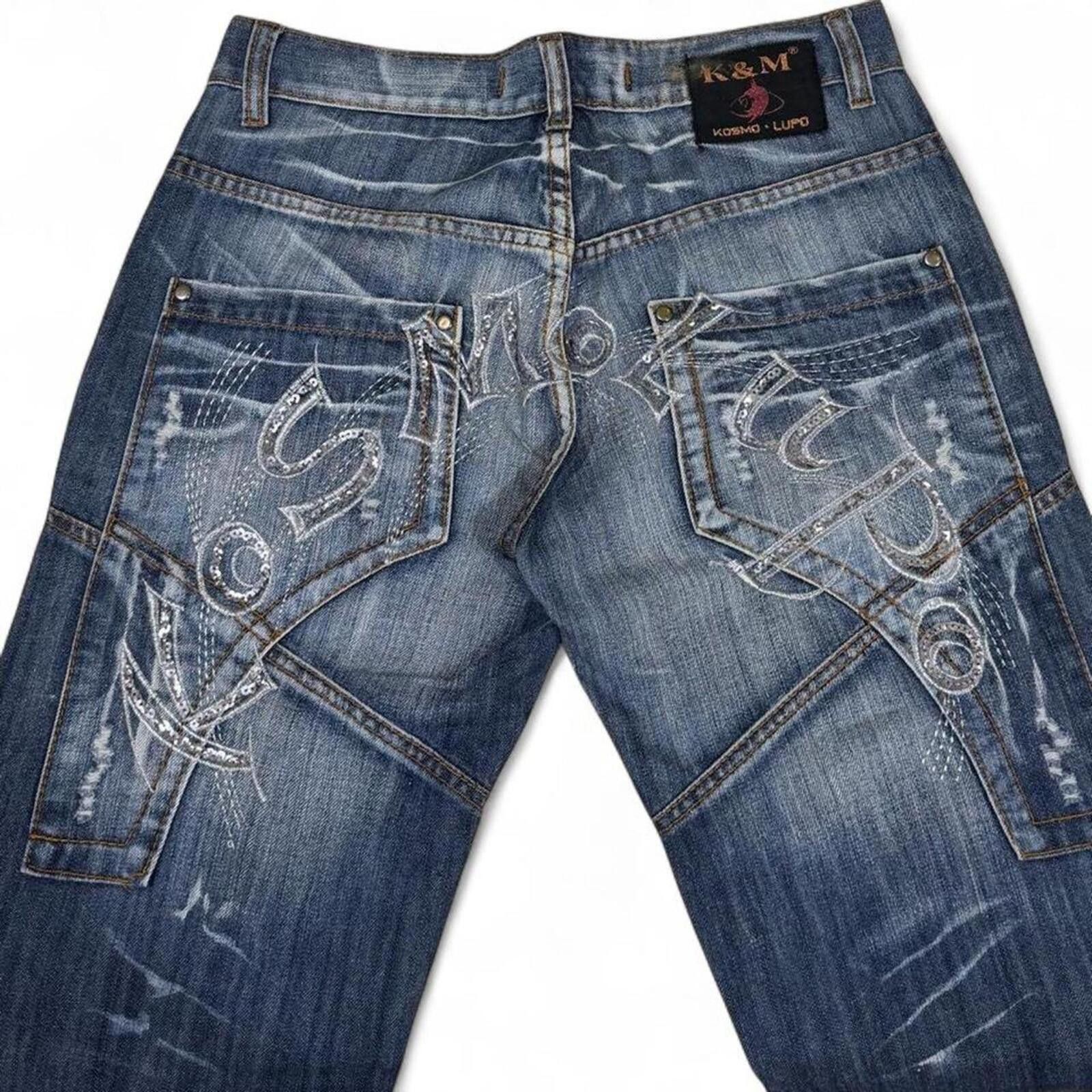 Other Y2K Style Kosmo Lupo Designer unique work denim jeans Size 31" - 3 Thumbnail