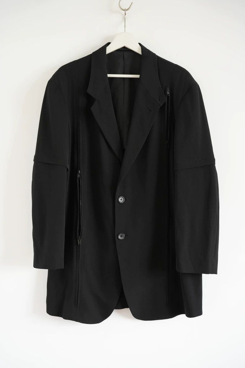 Yohji Yamamoto Yohji Yamamoto Yohji Yamamoto Black Zip Blazer Jacket Size US S / EU 44-46 / 1 - 1 Thumbnail