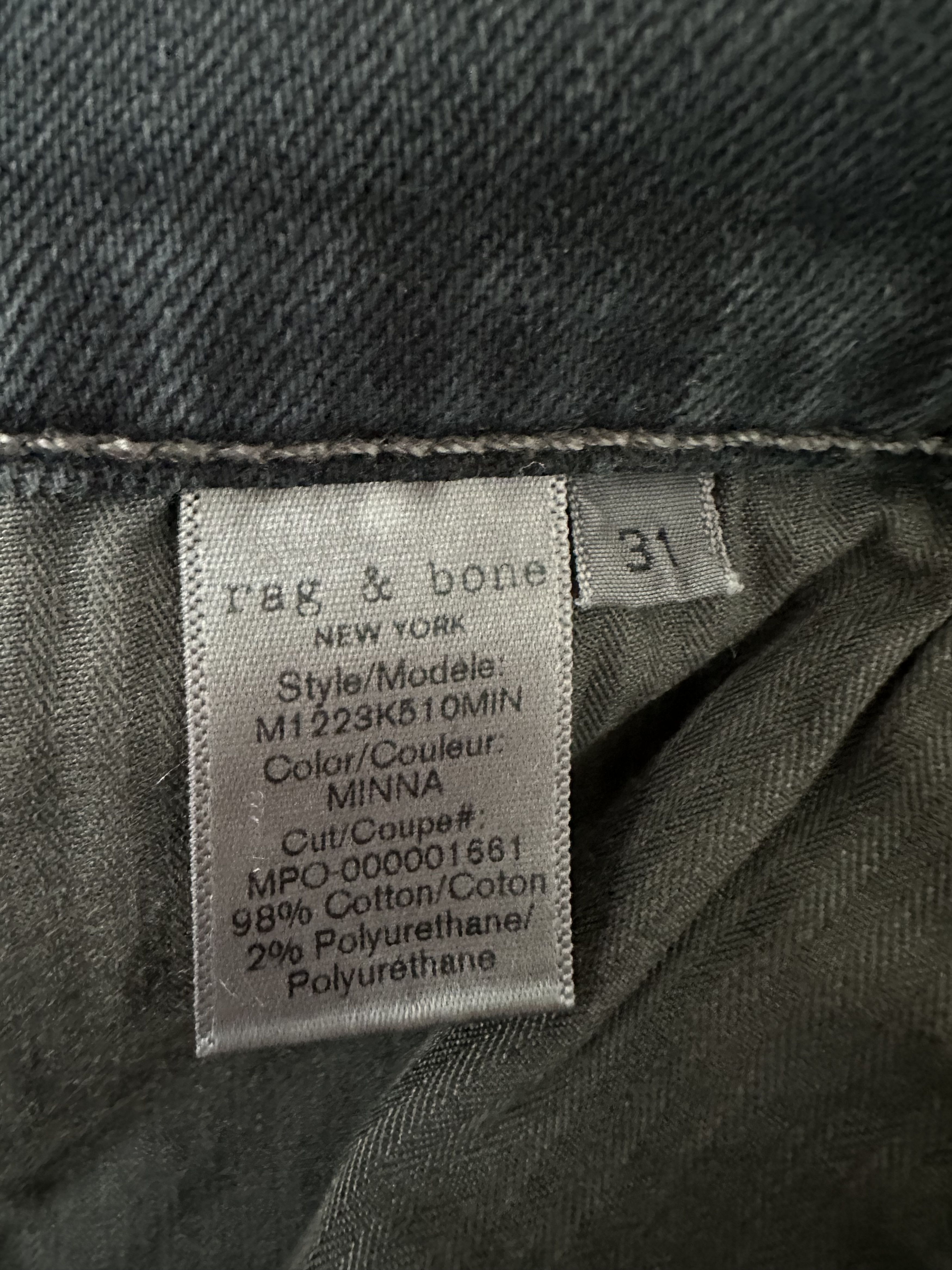 Rag & Bone Fit 2 - Minna Jean - Size 31 x 28 Size US 31 - 6 Thumbnail