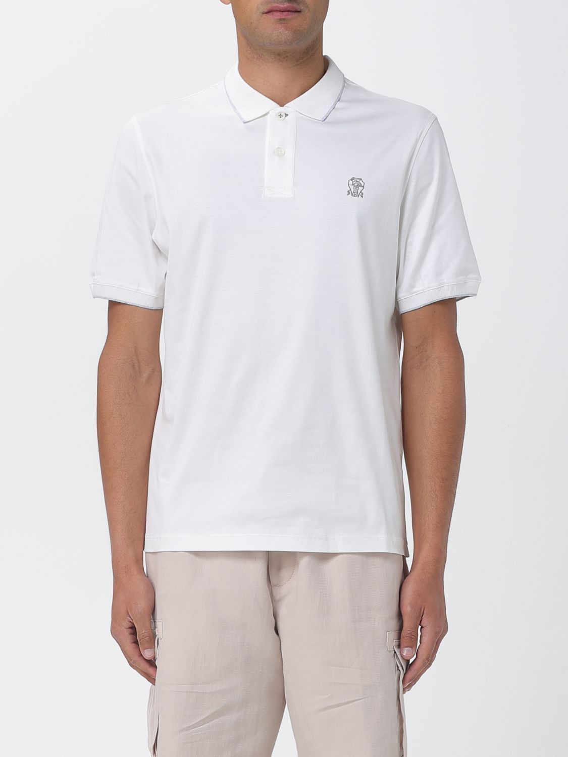 Brunello Cucinelli Brunello Cucinelli Polo Shirt Men White 1 Size US M / EU 48-50 / 2 - 1 Thumbnail