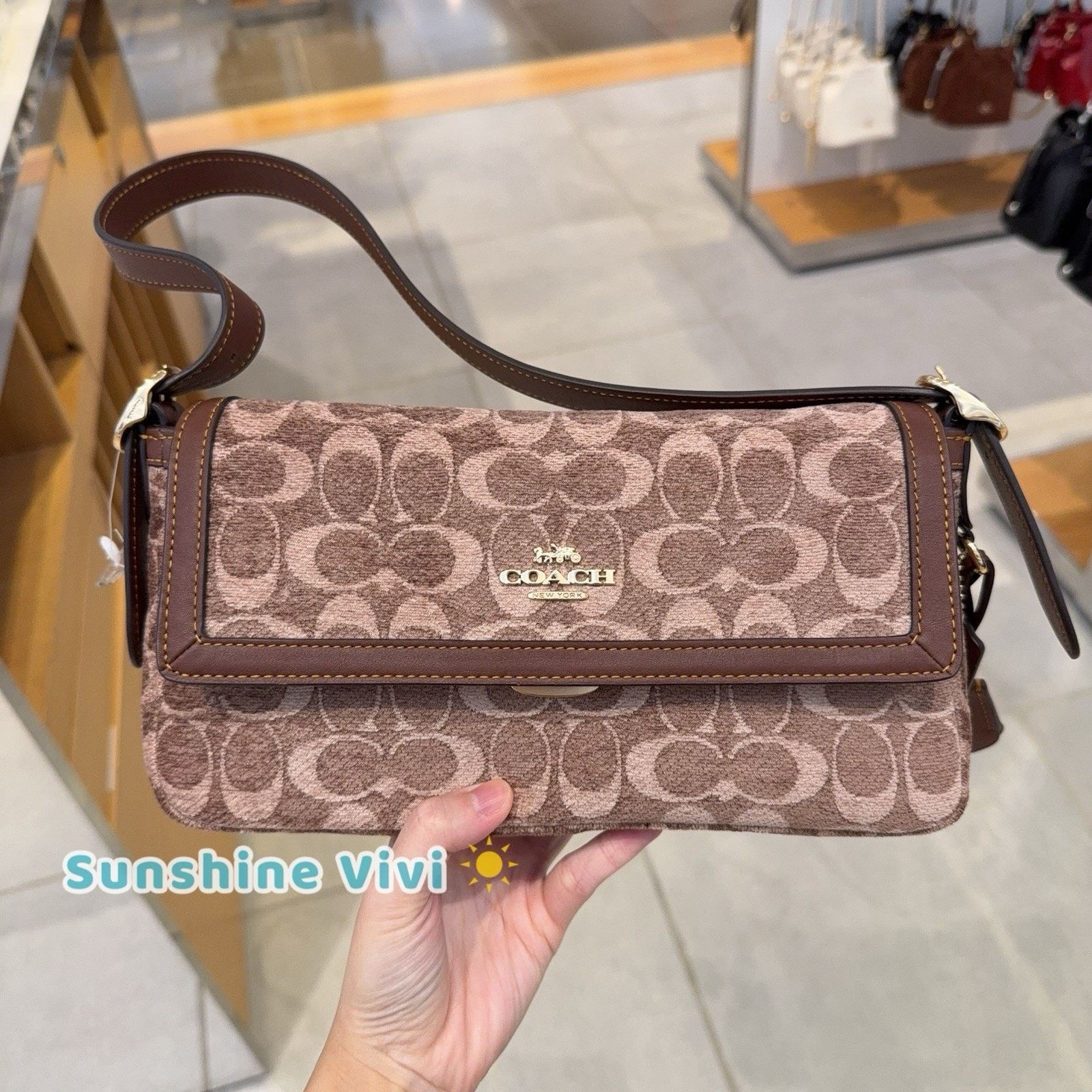 Coach NWT Coach Etta Small Flap Shoulder Bag Chenille CCV65 Size ONE SIZE - 1 Thumbnail