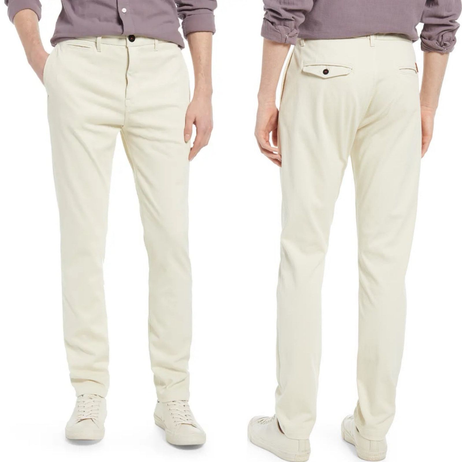 Hiroshi Kato Hiroshi Kato Denit Slim Fit Stretch Chino Pants cream 30x32 Size US 30 / EU 46 - 1 Thumbnail