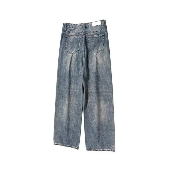 Jean Baggy Jeans Wash Denim Faded Distressed Loose Fit Skate Size US 35 - 6 Thumbnail