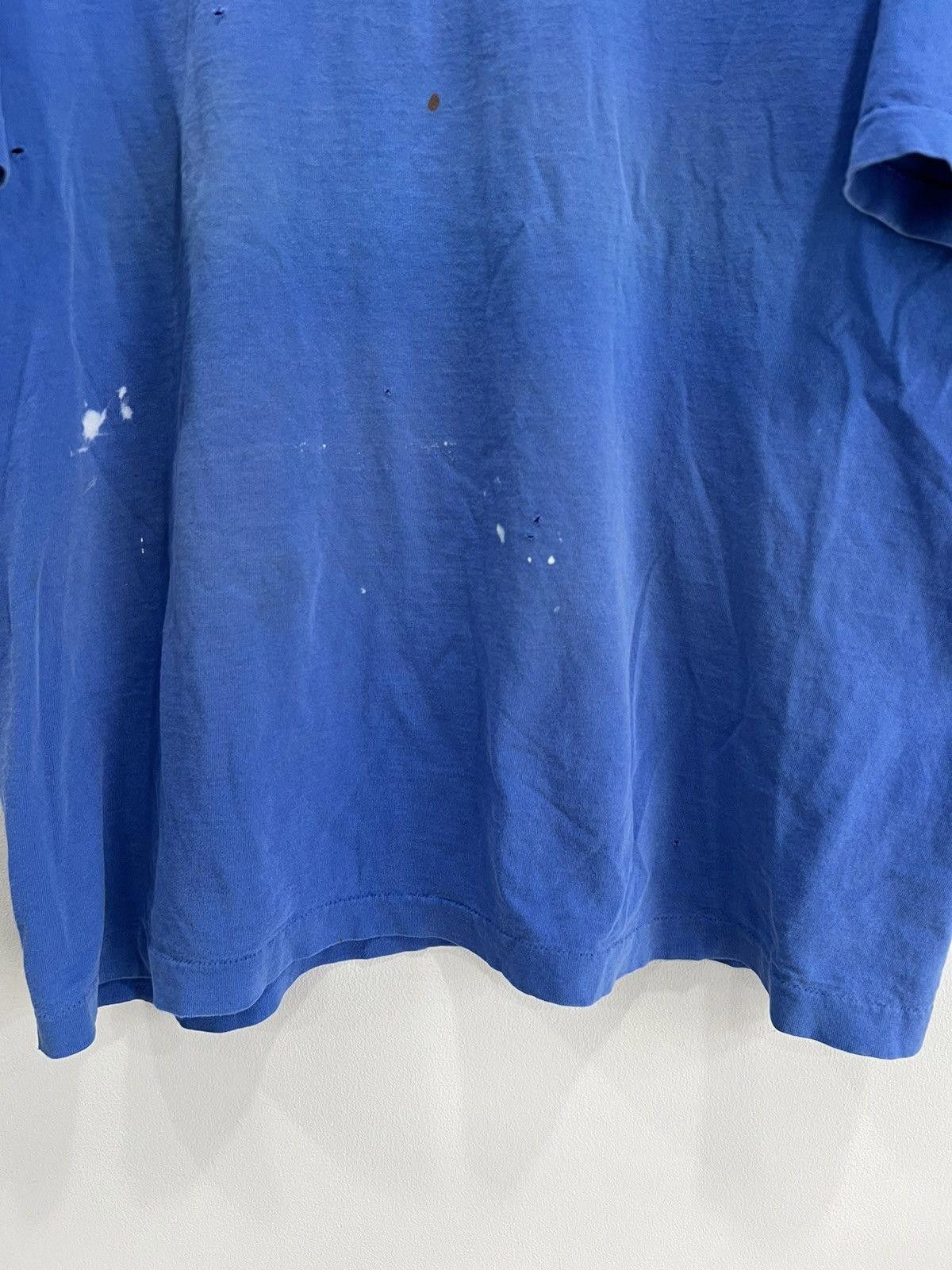 Vintage Vintage 90s Blank Blue Tee Shirt simgle stitched thrashed Size US XL / EU 56 / 4 - 3 Thumbnail