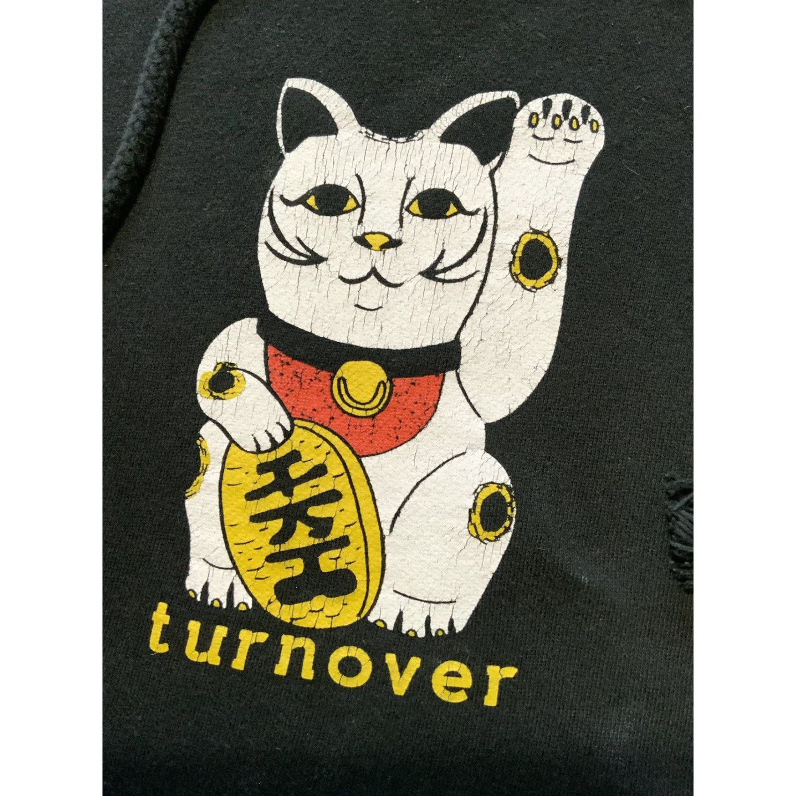 Vintage VINTAGE Turnover Indie Alternative Punk Rock Band Maneki Neko Lucky Cat Graphic Hoodie M Black Pullover Mens Size US M / EU 48-50 / 2 - 2 Thumbnail