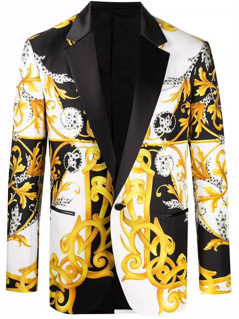 Versace Versace Baroque print wide men's suit Size US L / EU 52-54 / 3 - 3 Thumbnail