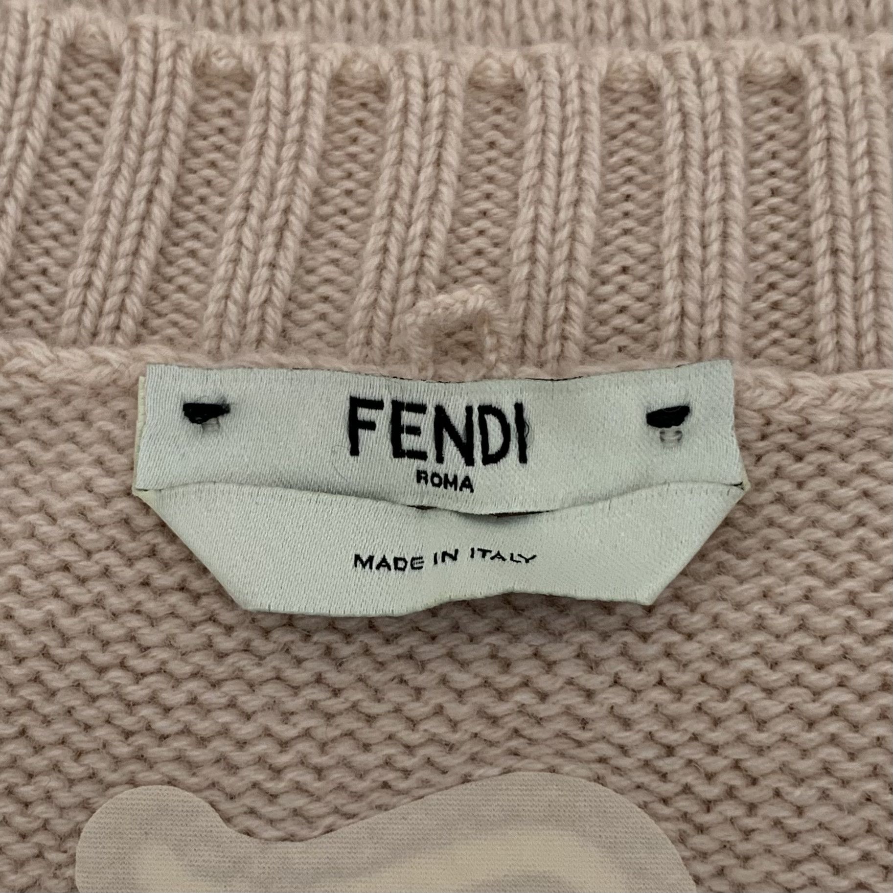Fendi Fendi Sweater – Blush Logo Cashmere V-Neck (Size XS) Size XS / US 0-2 / IT 36-38 - 2 Thumbnail