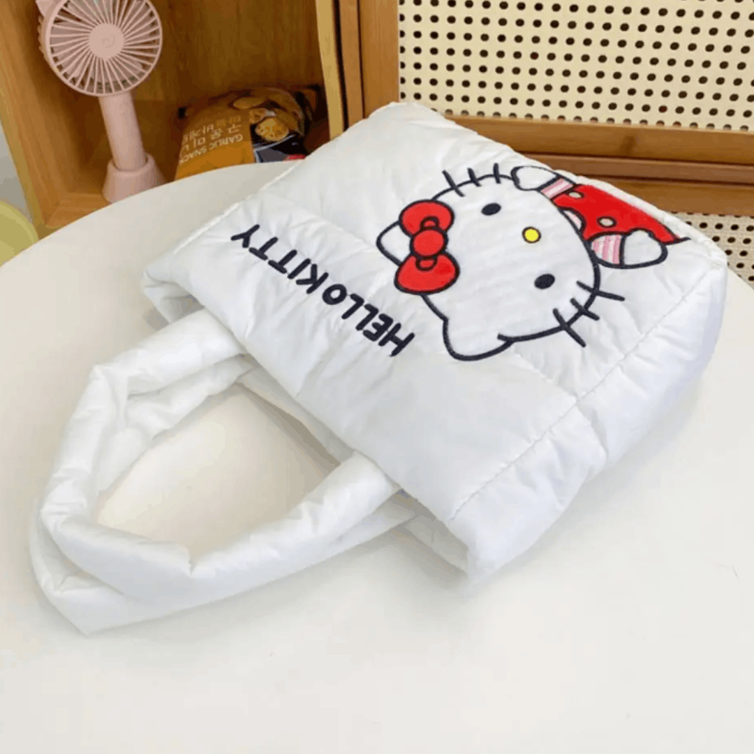 Japanese Brand HELLO KITTY Fabric Handbag, Shoulder bag, White, NEW Size ONE SIZE - 9 Thumbnail