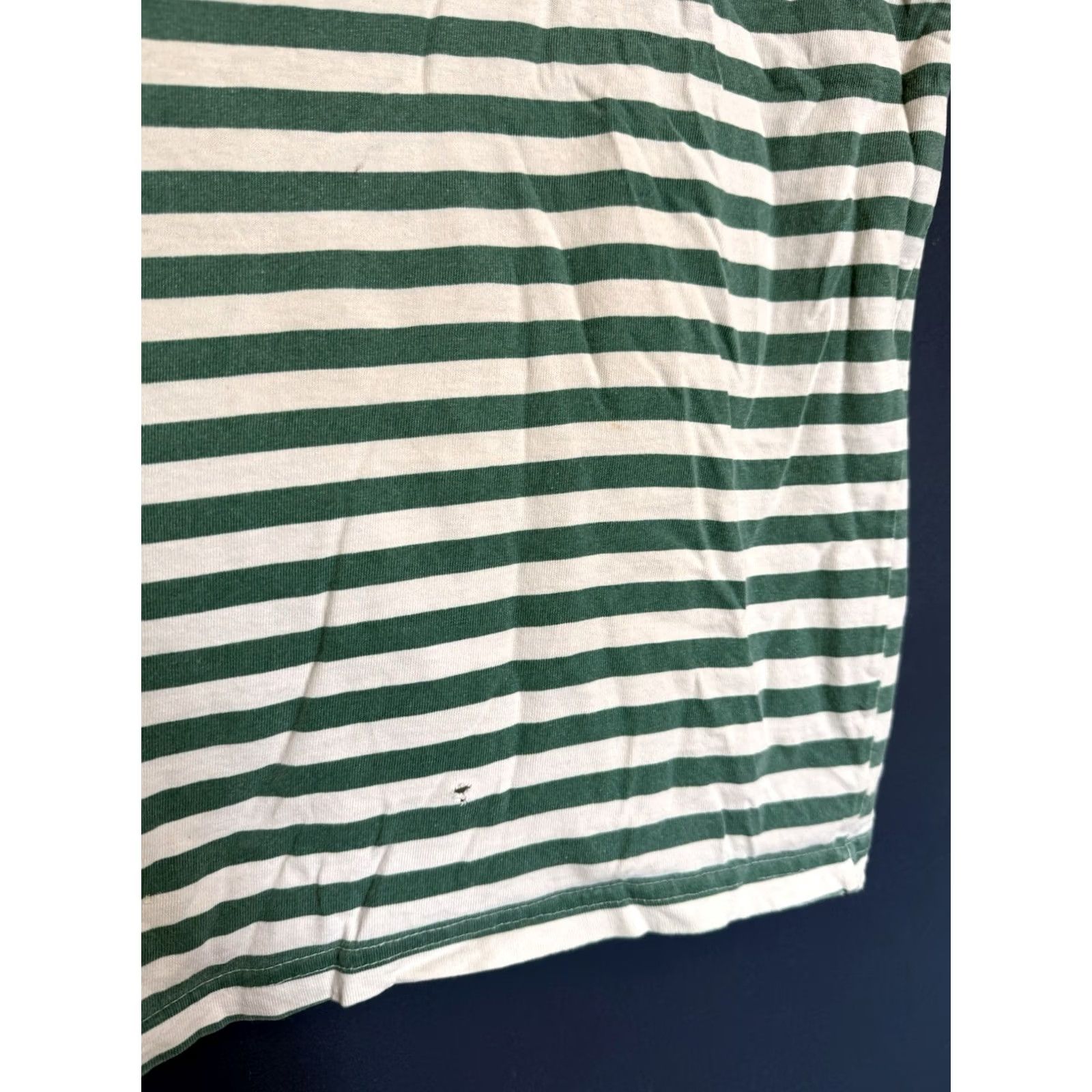 Pepe Jeans VINTAGE Pepe Jeans T-Shirt Shirt Large Men Green 90s Cotton Distressed Stipe 6/10 Sz Large Women? Size US L / EU 52-54 / 3 - 7 Thumbnail