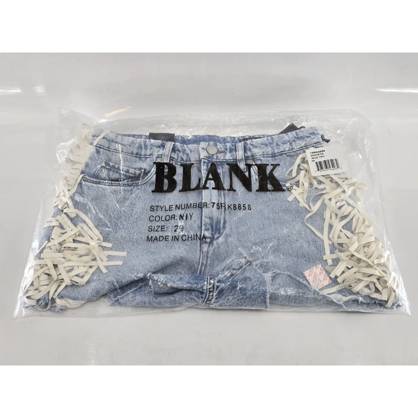 Vintage BLANKNYC Womens Hi Rise Five Pocket Vegan Leather Fringe Cut Off Shorts - 29 Blue NWT Size 29" - 5 Thumbnail