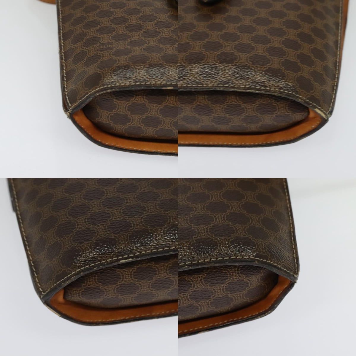 Celine CELINE Macadam Canvas Shoulder Bag Pvc Leather Brown Gold Size ONE SIZE - 10 Thumbnail