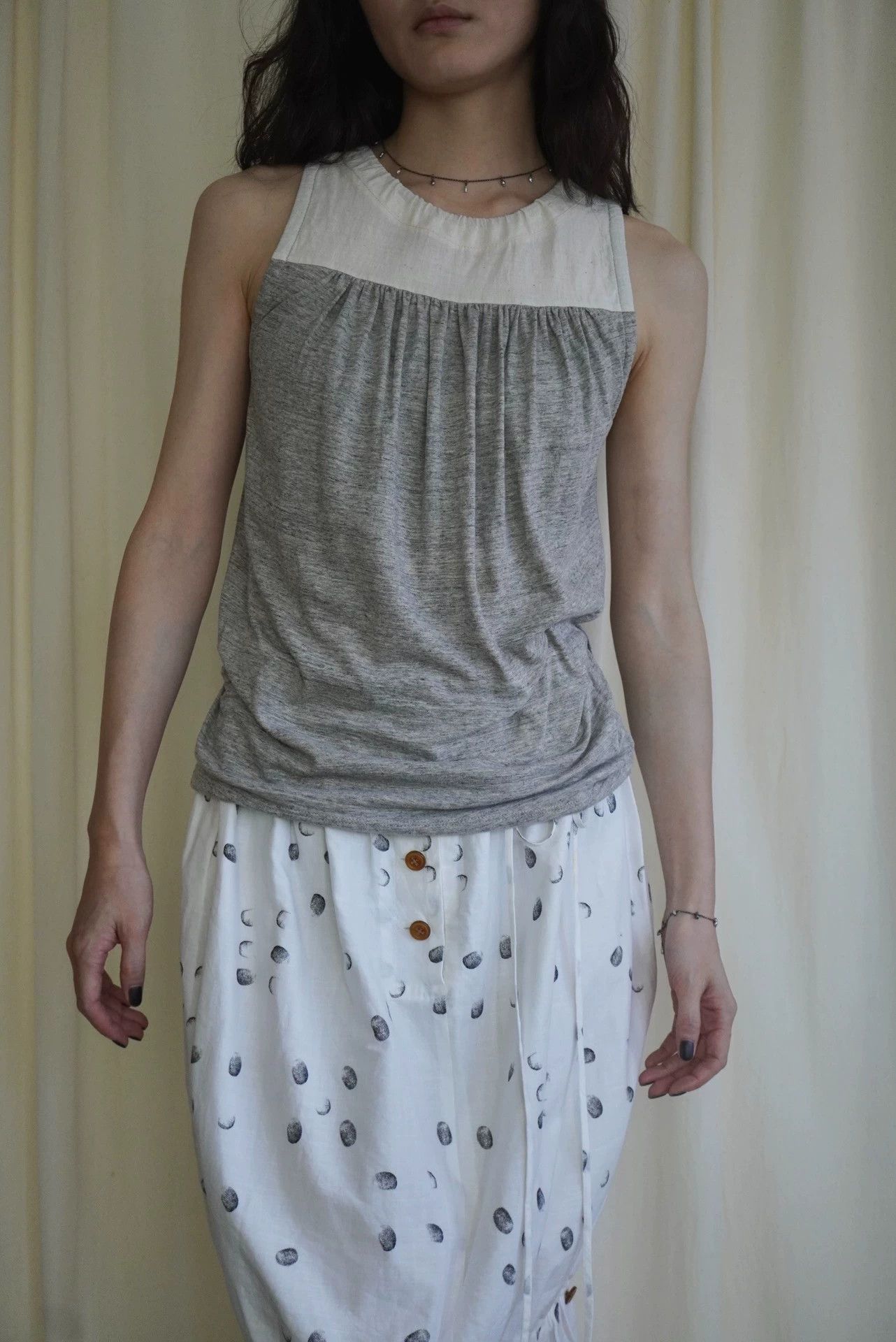 Dries Van Noten DVN 1990s Cotton-Linen Drawstring Pleated Vest Size S / US 4 / IT 40 - 7 Thumbnail