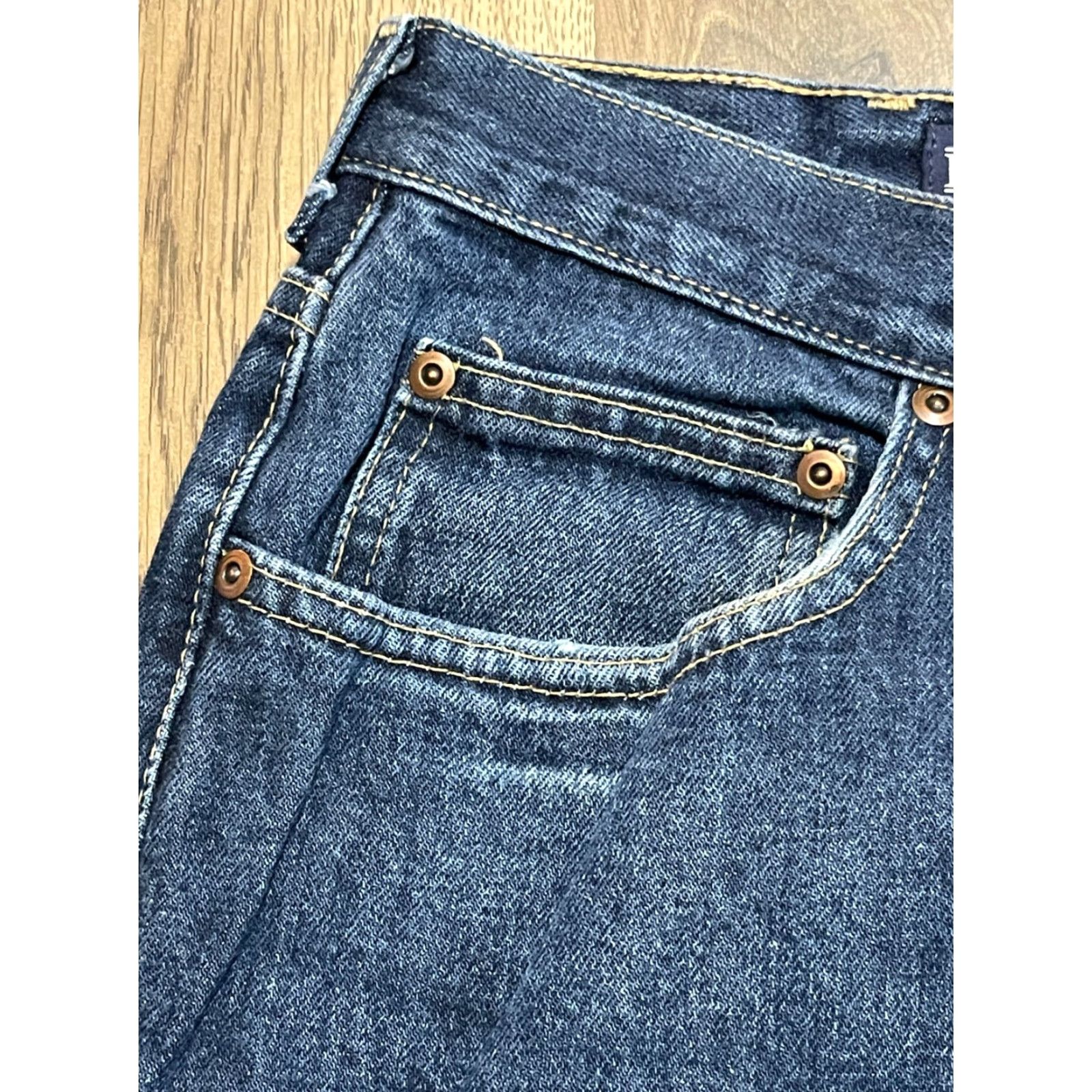 Lands' End Lands' End Jeans Men's 35 Blue Denim Straight Leg Pockets Regular Inseam 30.5 Size US 35 - 3 Thumbnail