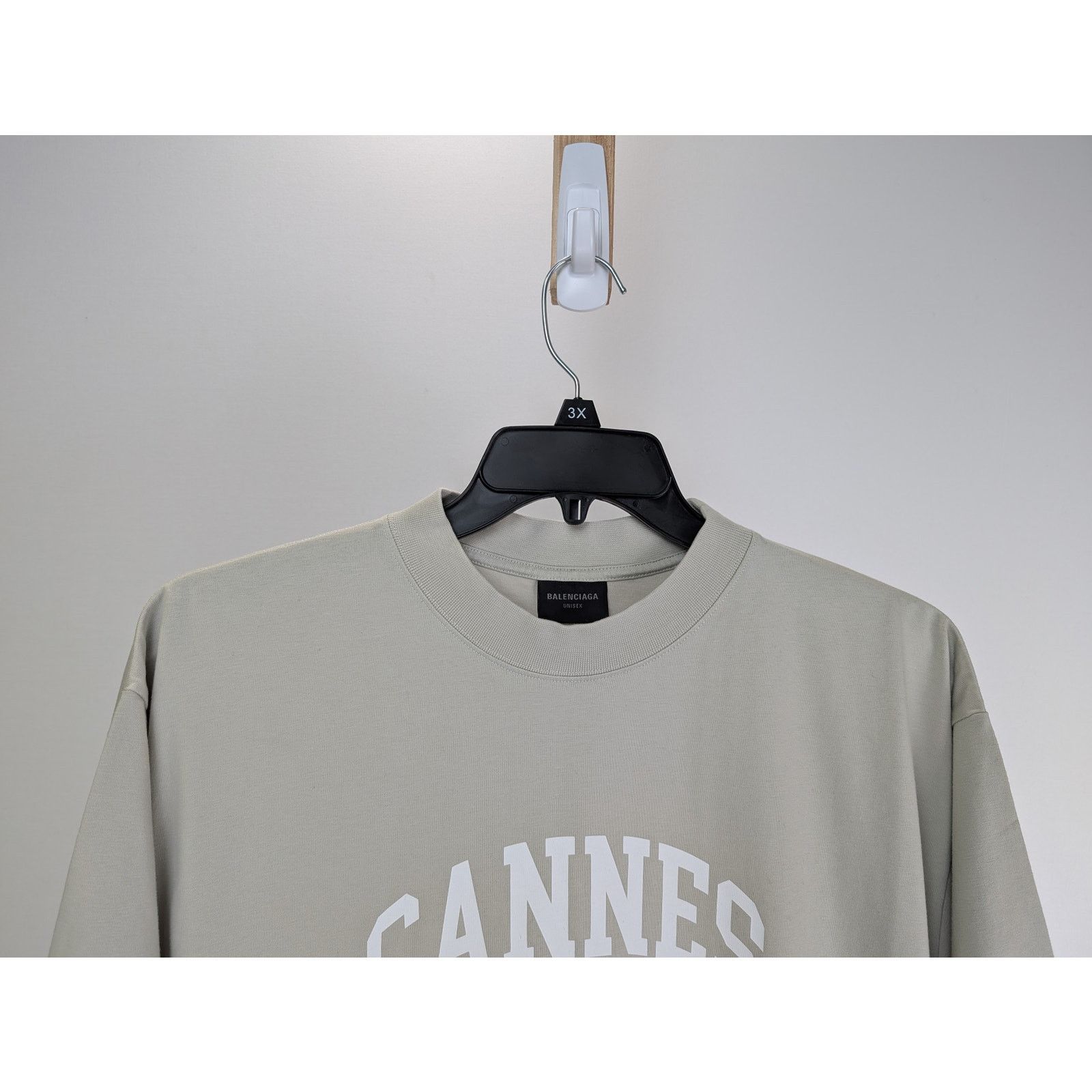 Balenciaga o1rshd1 Cities - Cannes Vint Jersey T-Shirt in Shell/White Size US L / EU 52-54 / 3 - 2 Thumbnail