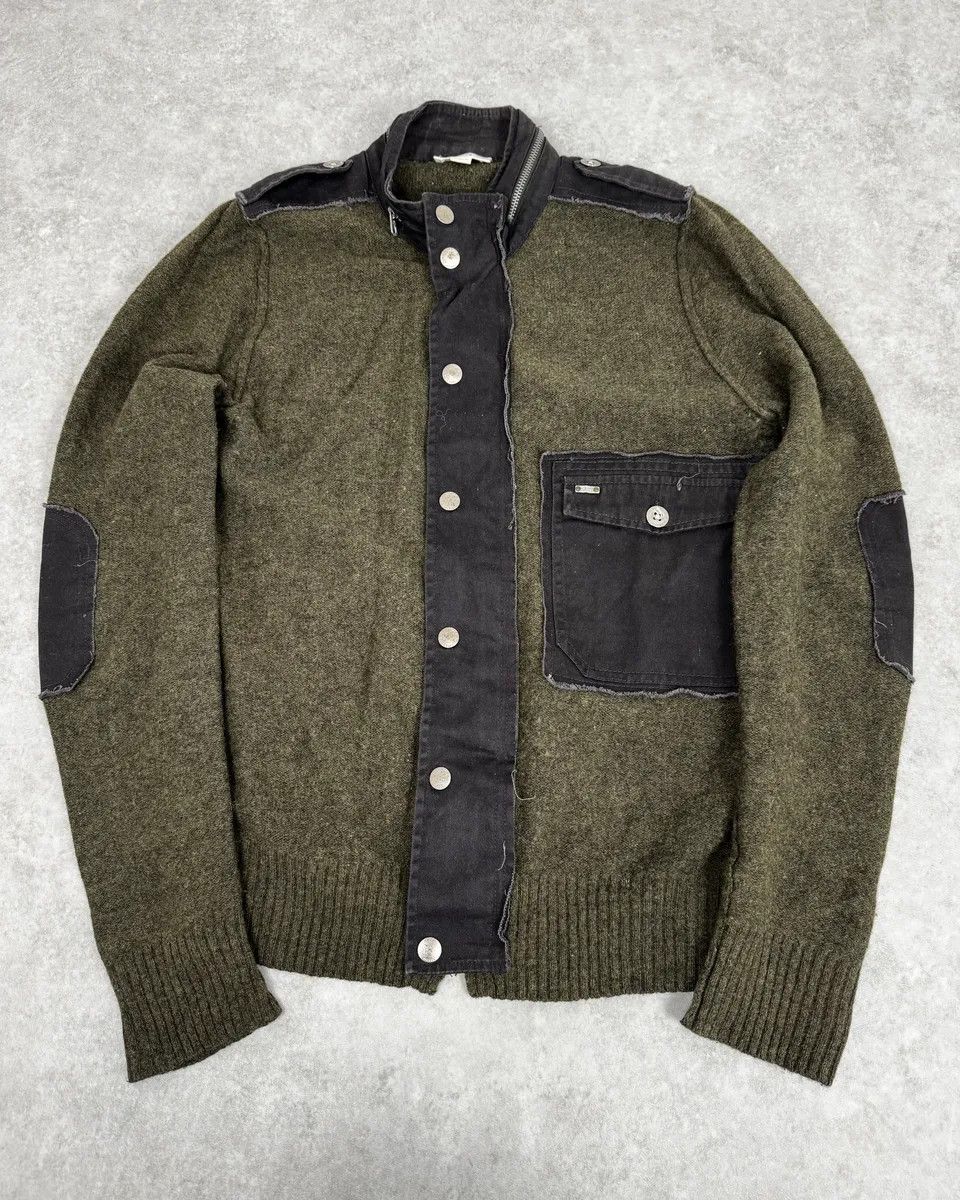 Diesel 2000s Diesel Green Avant-Garde Buttoned Wool Sweater Size US M / EU 48-50 / 2 - 1 Thumbnail