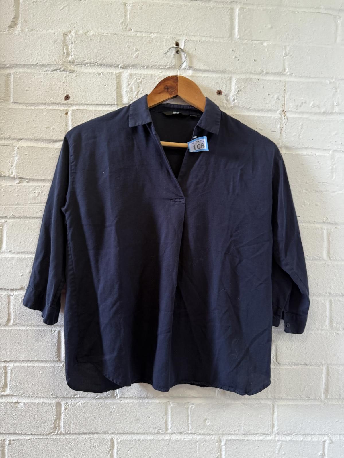 Unknown London Navy Blue Women's 3/4 Sleeve Top, Size XS Size XS / US 0-2 / IT 36-38 - 1 Thumbnail
