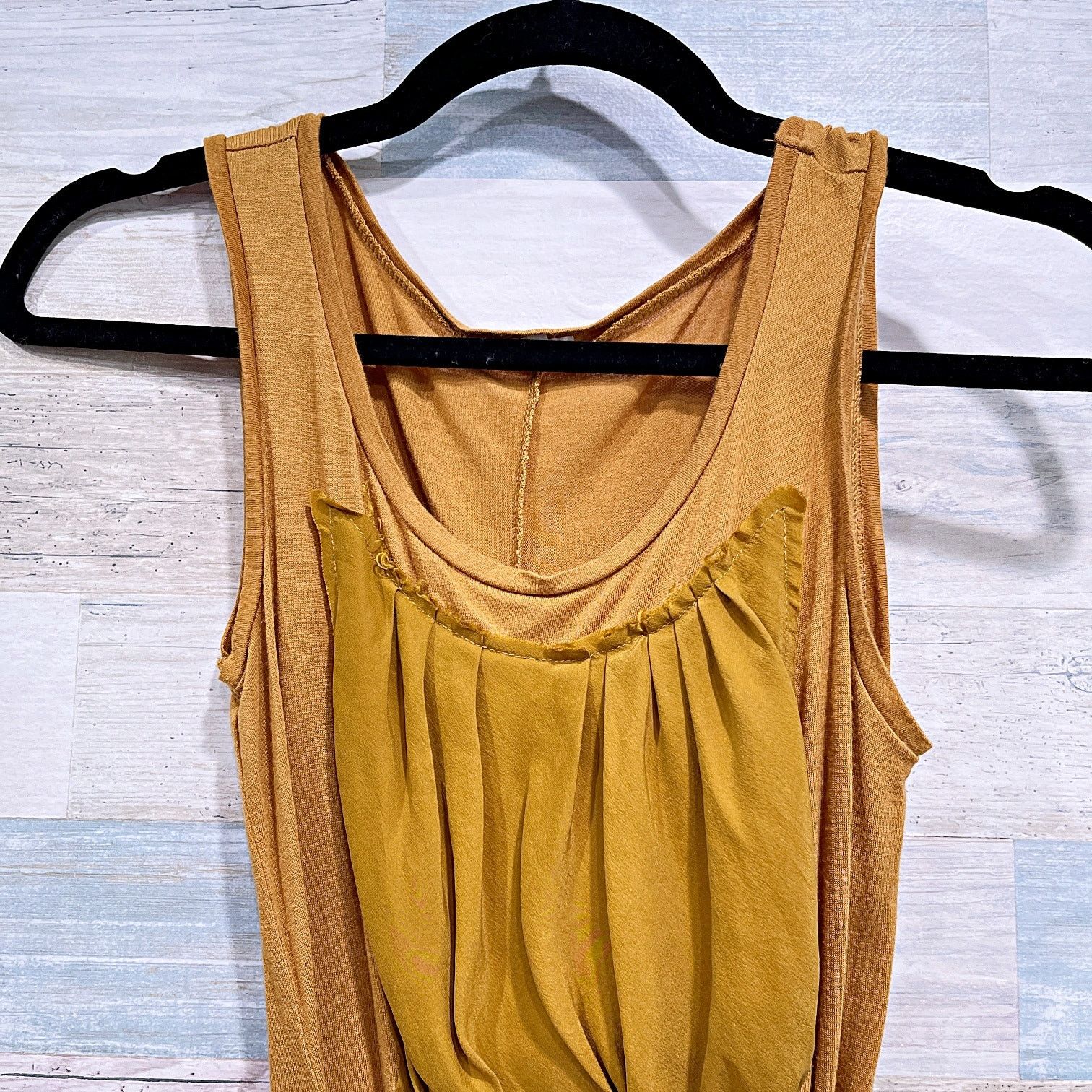 J.Crew × Vintage J CREW Wool Silk Tie Waist Tank Mustard Yellow Womens XXS Size XXS / US 00 / IT 34 - 2 Thumbnail