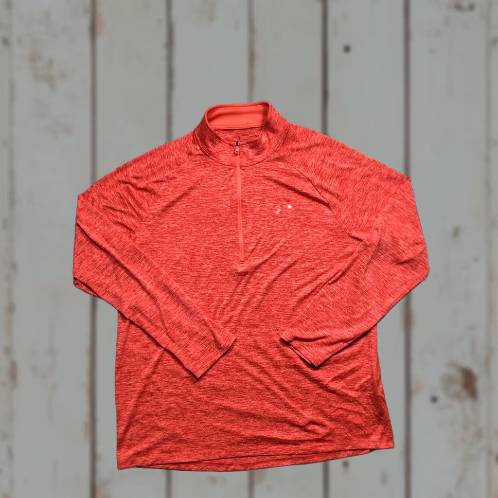 Under Armour Under Armour HeatGear Pullover Mens XL Red 1/4 Zip Mock Neck Long Sleeve Running Gym Training Lightweight Moisture Wicking Size US XL / EU 56 / 4 - 1 Thumbnail