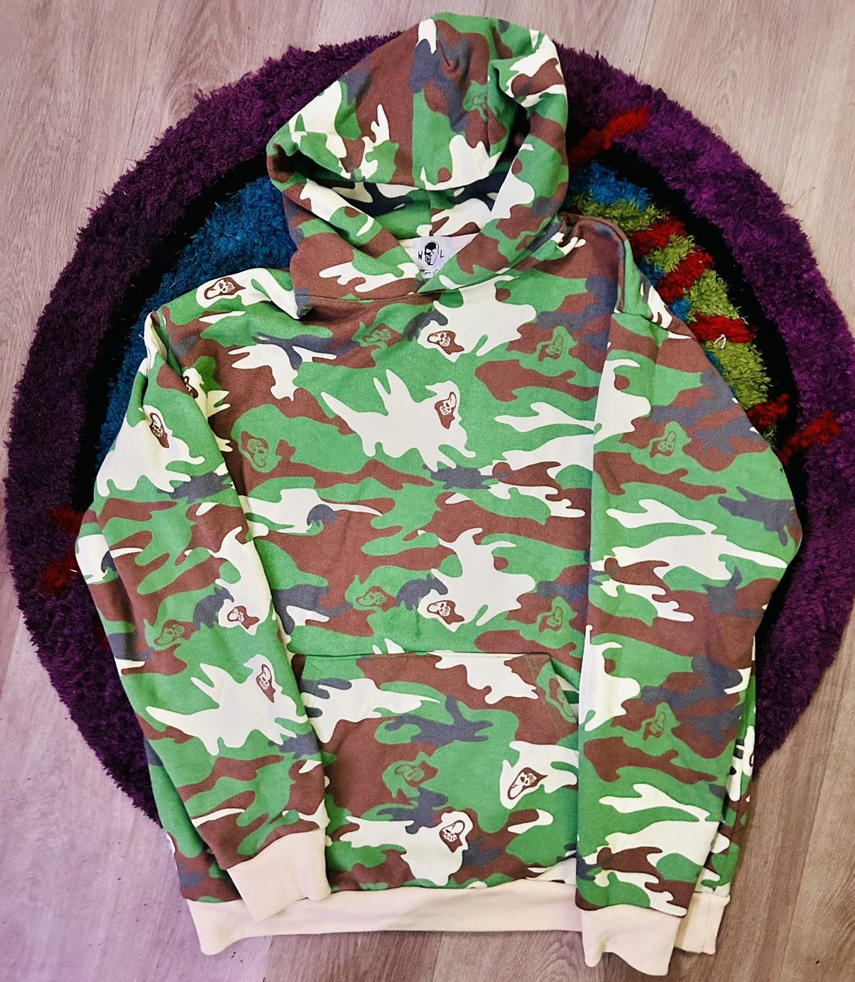 Image of Warren Lotas Camo Hoodie in Green, Men's (Size 2XL)