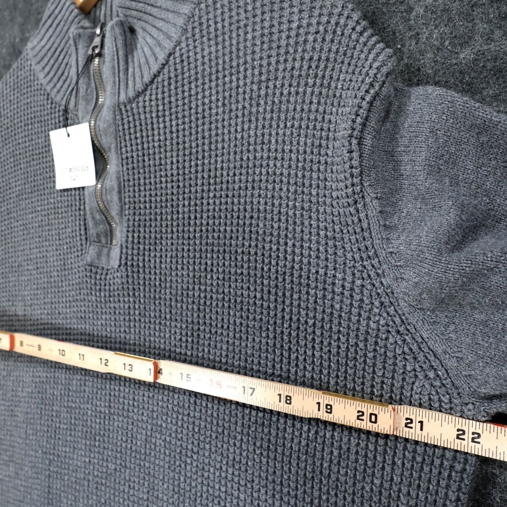 Weatherproof Weatherproof Vintage Sweater Mens L Gray Waffle Knit Quarter Zip Pullover Casual Size US L / EU 52-54 / 3 - 3 Thumbnail