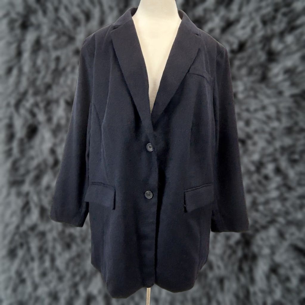 Talbots VINTAGE Talbots Wool Blend Blazer Jacket Women’s Plus Size 20W Navy Solid Long Sleeve Business Classic Preppy Fall Winter Spring Size 3XL / US 20-22 - 1 Thumbnail