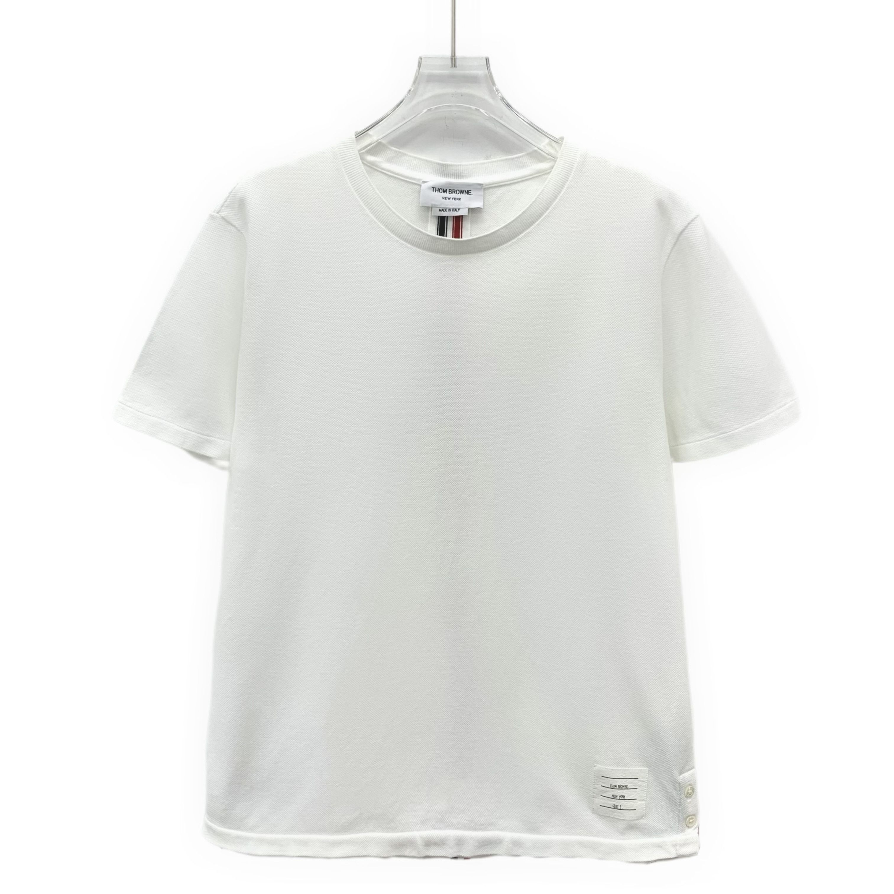 Thom Browne Thom Browne Back Stripe Cotton T-Shirt White (2) Size US M / EU 48-50 / 2 - 1 Thumbnail