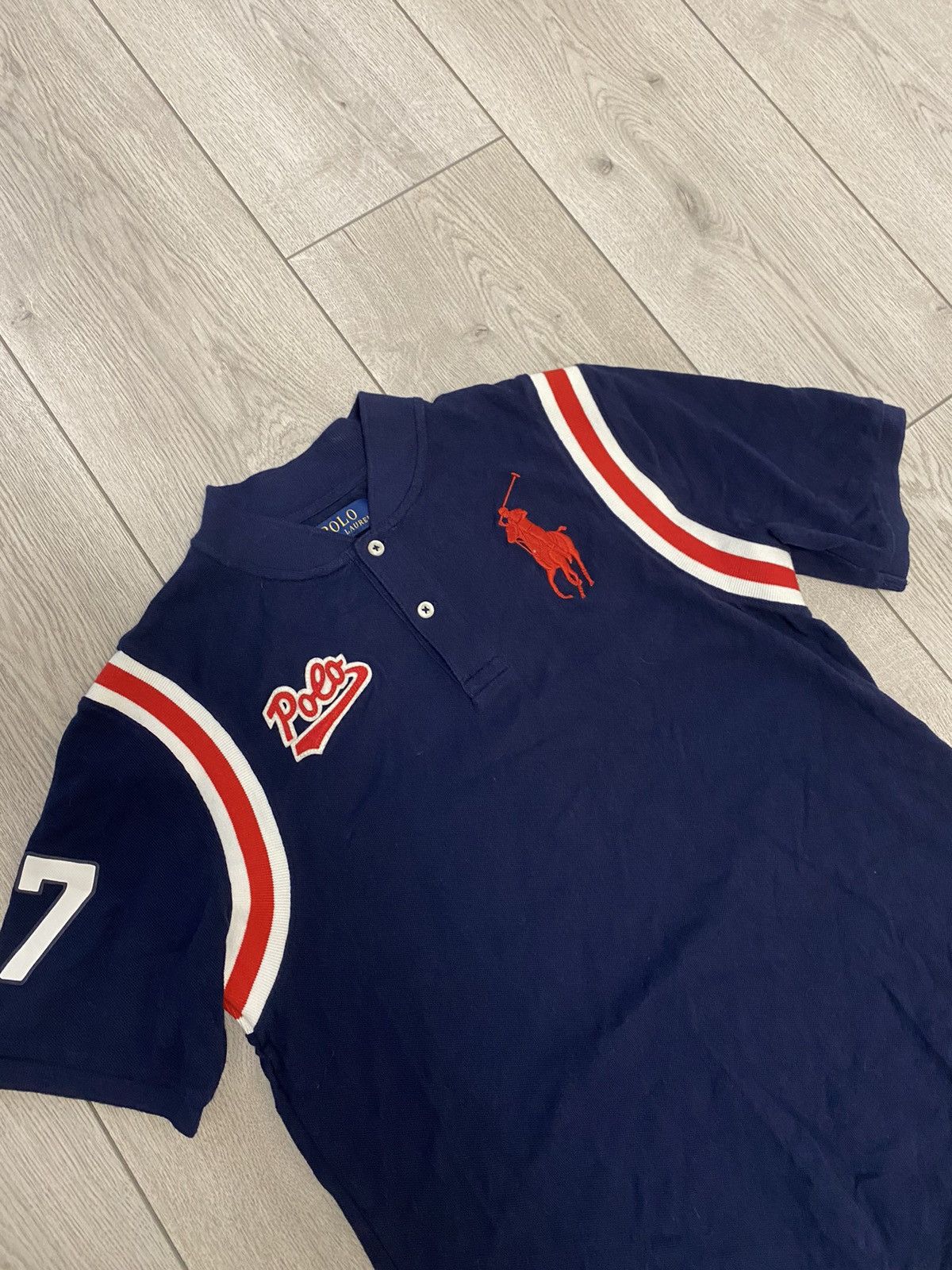 Vintage Vintage Polo Ralph Lauren New York 67 multicolour rugby shir Size US S / EU 44-46 / 1 - 2 Thumbnail