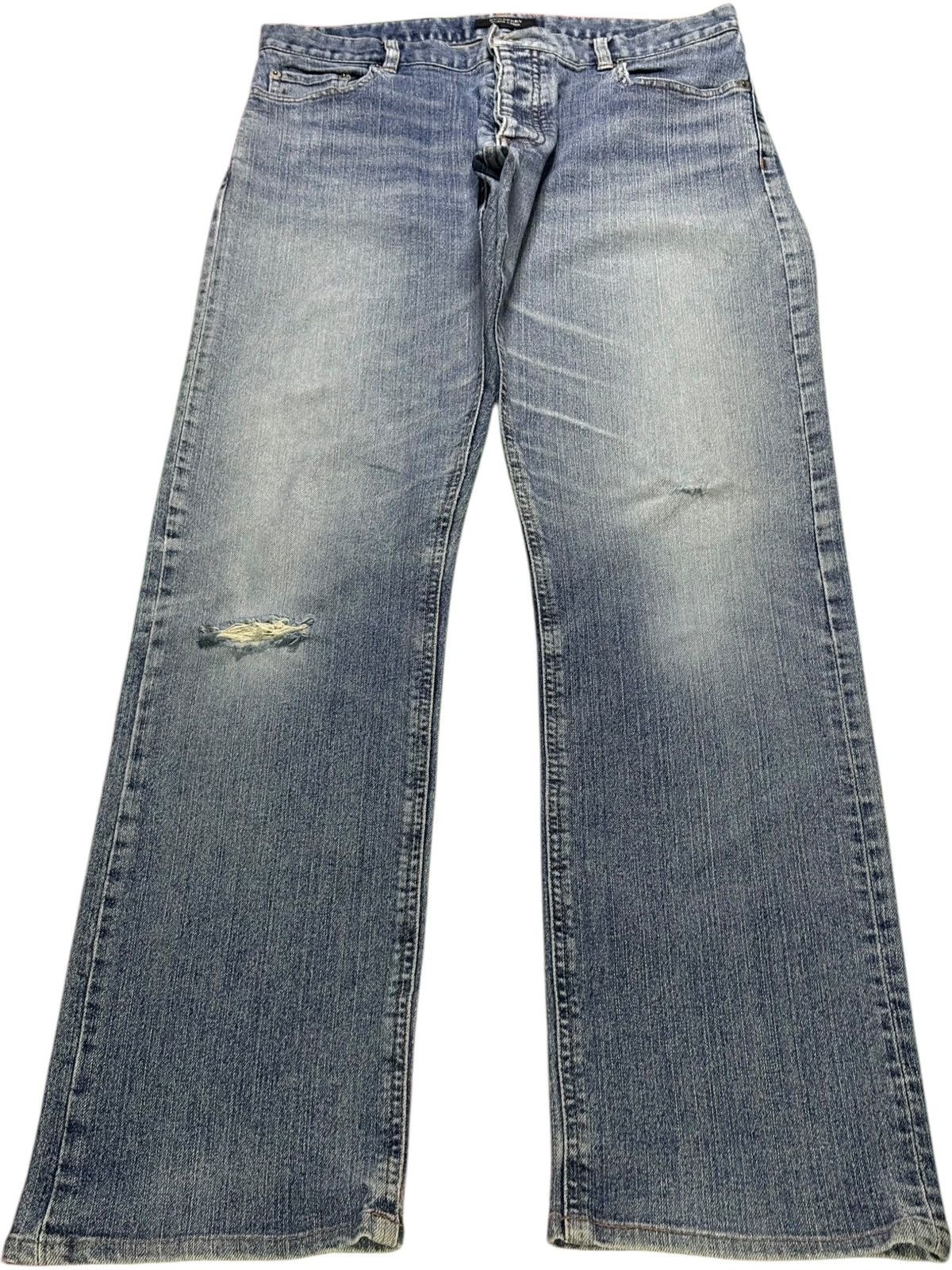 Vintage Burberry Button Fly Faded Wash Distressed Jeans