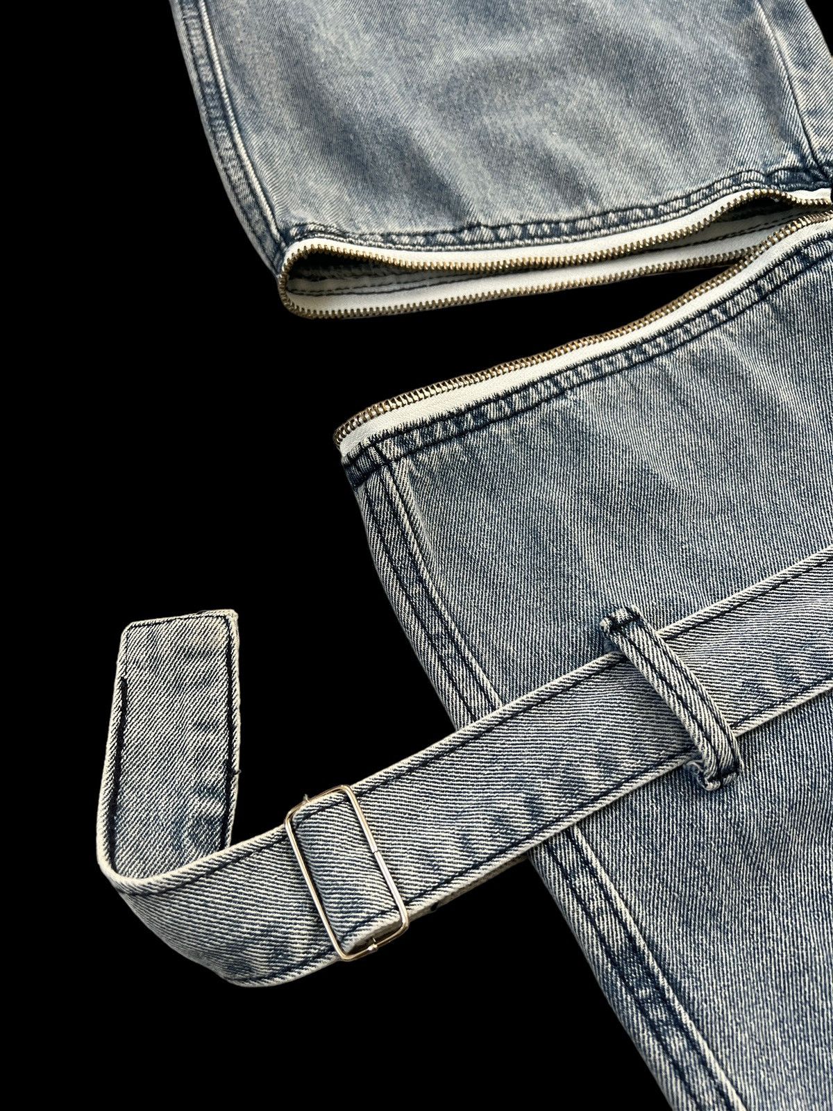 Japanese Brand × Seditionaries Volcan & Aphrodite 🇯🇵 Washed Denim Bondage Pants Size US 30 / EU 46 - 8 Thumbnail