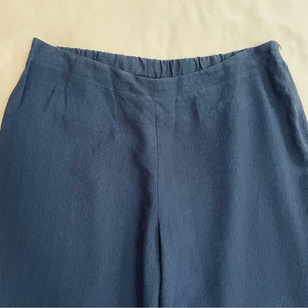 Other Eva Tralala Viscose Blue Crop Pants Made in France Size L Size 34" / US 12 / IT 48 - 4 Thumbnail