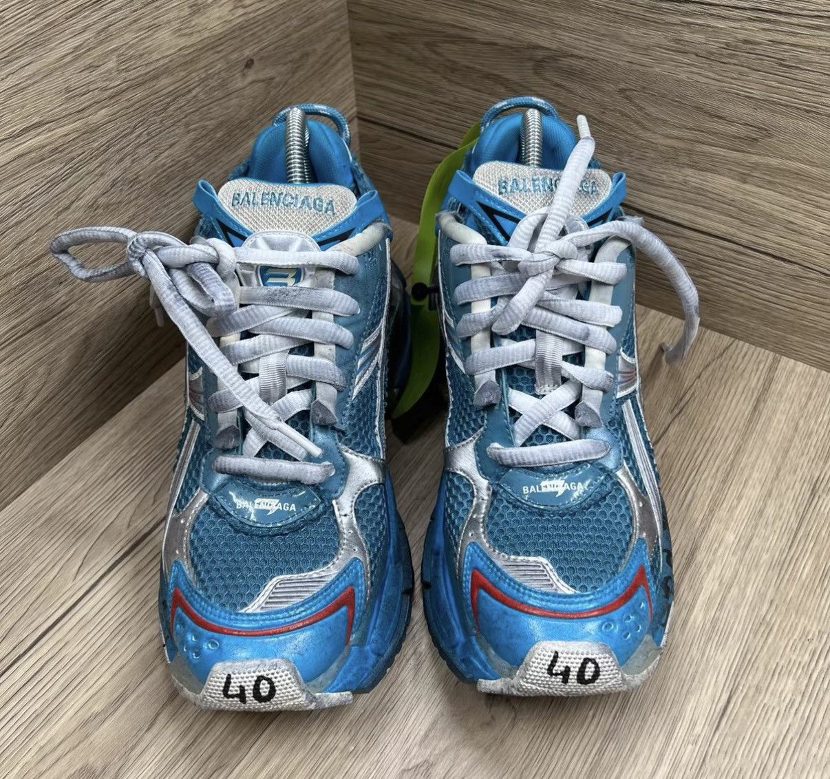 Balenciaga Balenciaga Runner Blue Distressed Dad Sneakers J41 Size US 7 / EU 40 - 4 Thumbnail