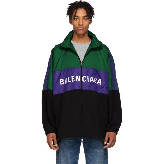 Balenciaga Balenciaga Oversized Green/Purple/Black Jacket Size US XXL / EU 58 / 5 - 4 Thumbnail
