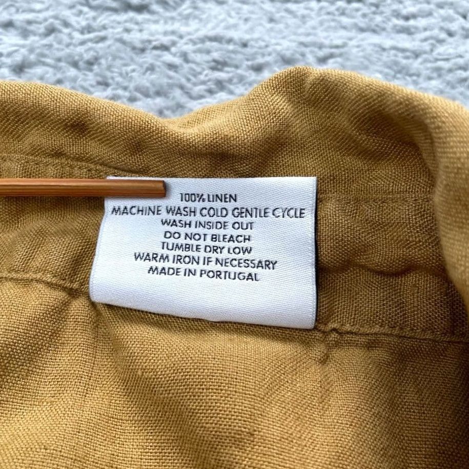 Vintage Parachute Shirt Womens Large Yellow Oversized Linen Long Sleeve Lightweight Size L / US 10 / IT 46 - 4 Thumbnail