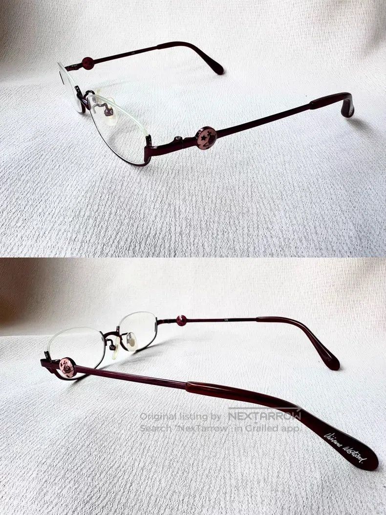 Vivienne Westwood Vivienne Westwood Burgundy Semi-Frame Saturn Glasses Size ONE SIZE - 3 Thumbnail