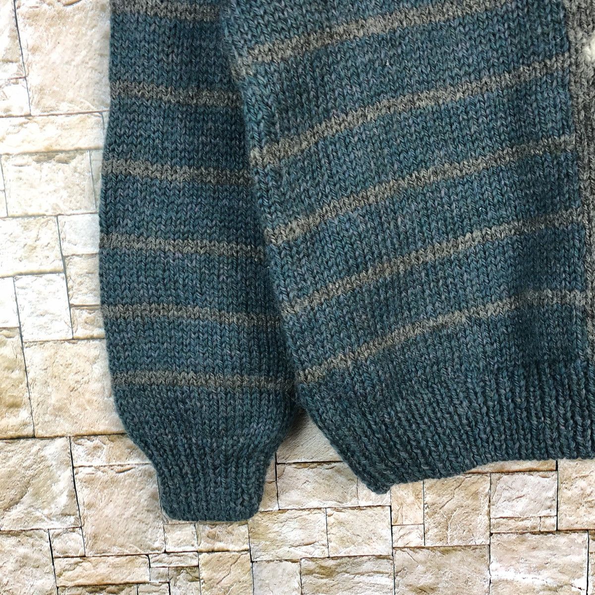 Homespun Knitwear × Japanese Brand × Solid and Striped Japan koala vintage stripe Green Knitwear #A717 Size S / US 4 / IT 40 - 7 Thumbnail